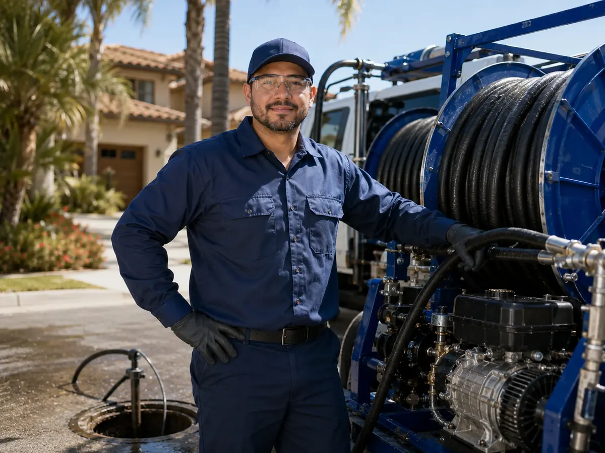Hydro jet sewer cleaning in Spreckels